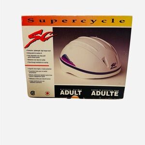VINTAGE Supercycle Adult Bicycle Helmet - White - CSA Approved